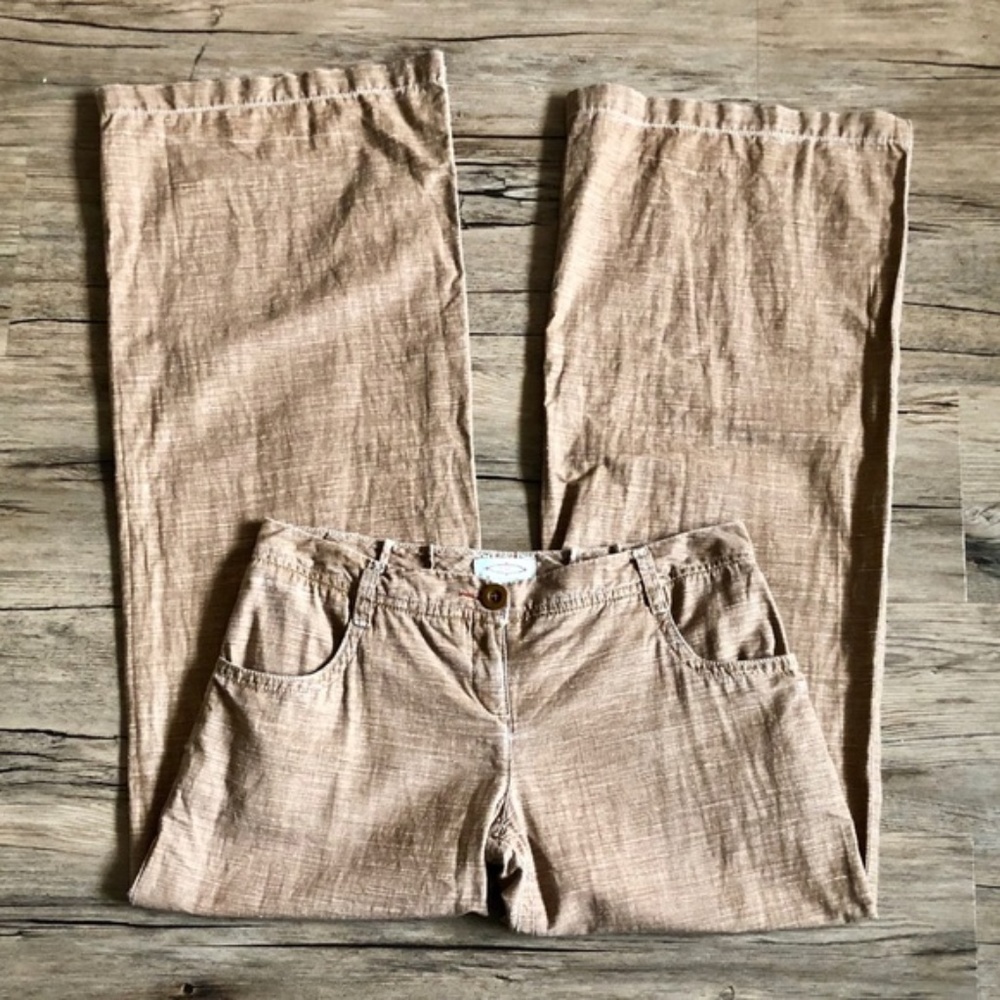 Anthropology Sitwell Linen Pants Khaki Size 4